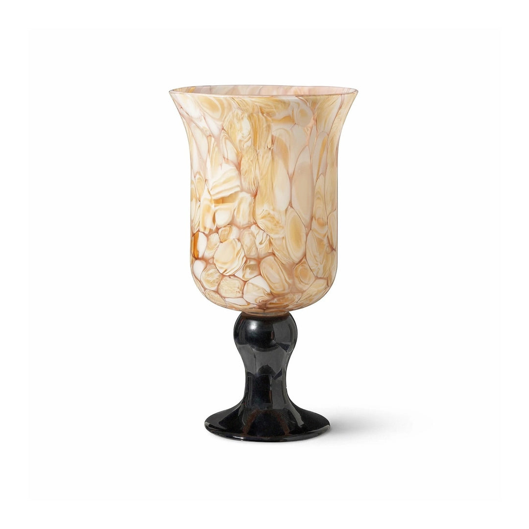 Fioria Vase - Light Yellow & Black Glass