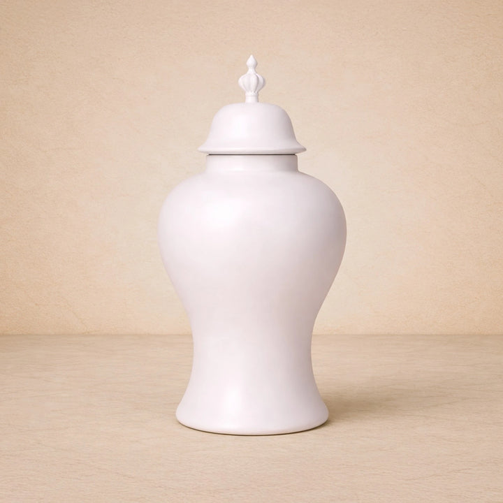 Thaleia Ceramic Vase - White Satin