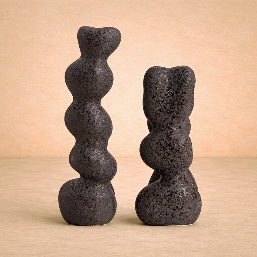 Ravena Large Ceramic Sculpture - Charcoal