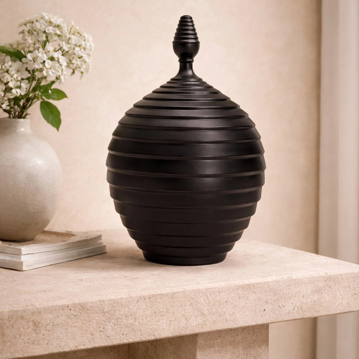 Nivora Ceramic Jar - Charcoal