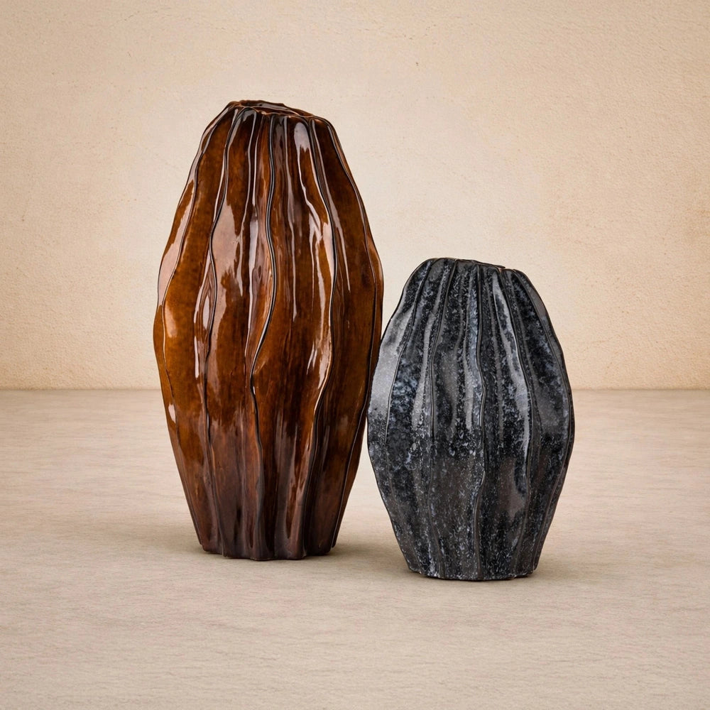 Taviano Sculpture - Dark Caramel Glass