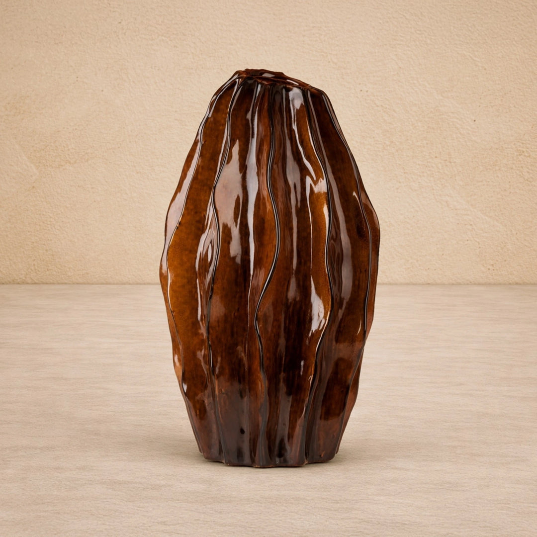 Taviano Sculpture - Dark Caramel Glass