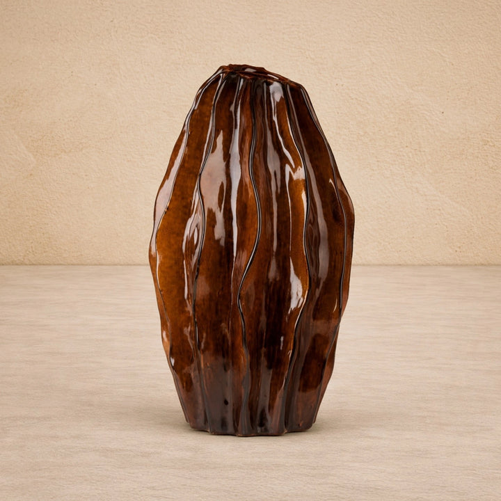 Taviano Sculpture - Dark Caramel Glass