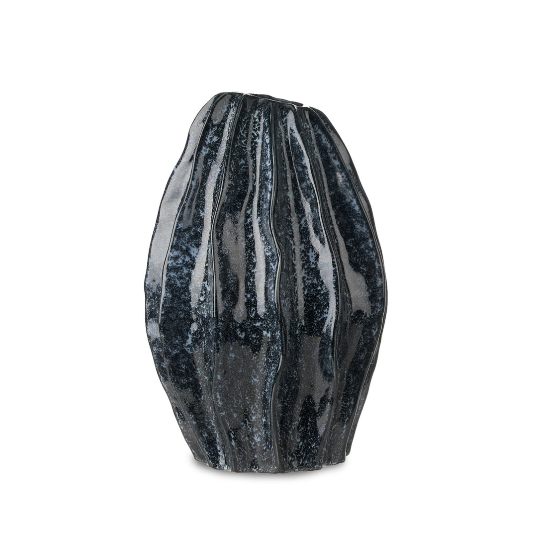 Taviano Small Sculpture - Deep Charcoal Glass