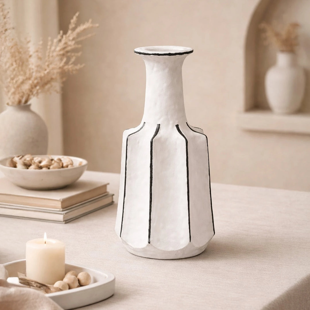 Corvessa Ceramic Sculpture - White & Black