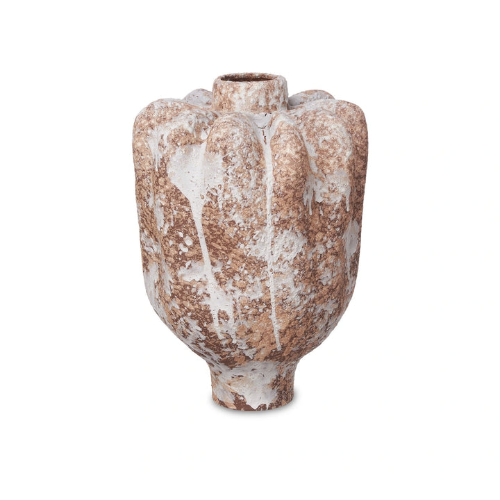 Sorello Ceramic Vase - White & Brown