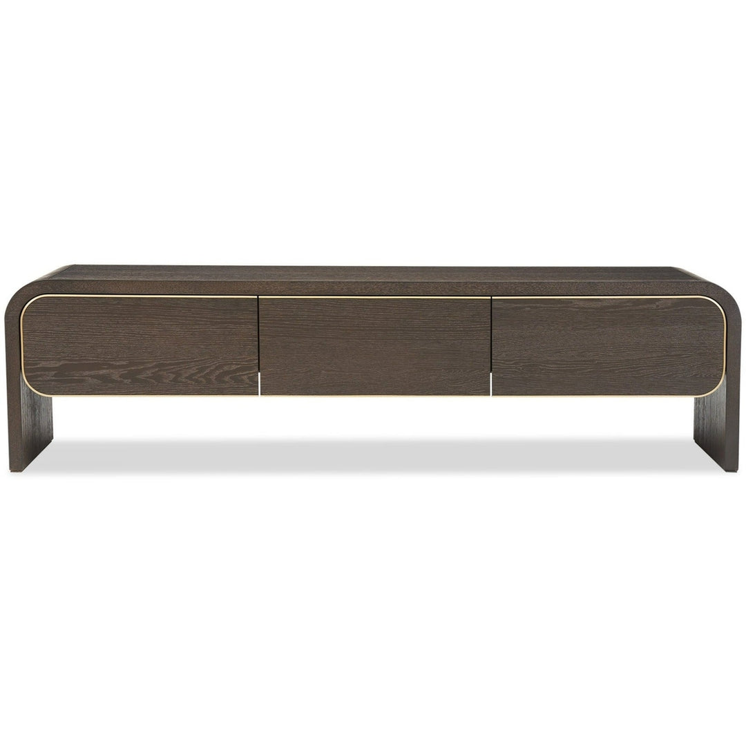 Walter Media Sideboard - Dark Grey Oak & Brass LiangAndEimil 1