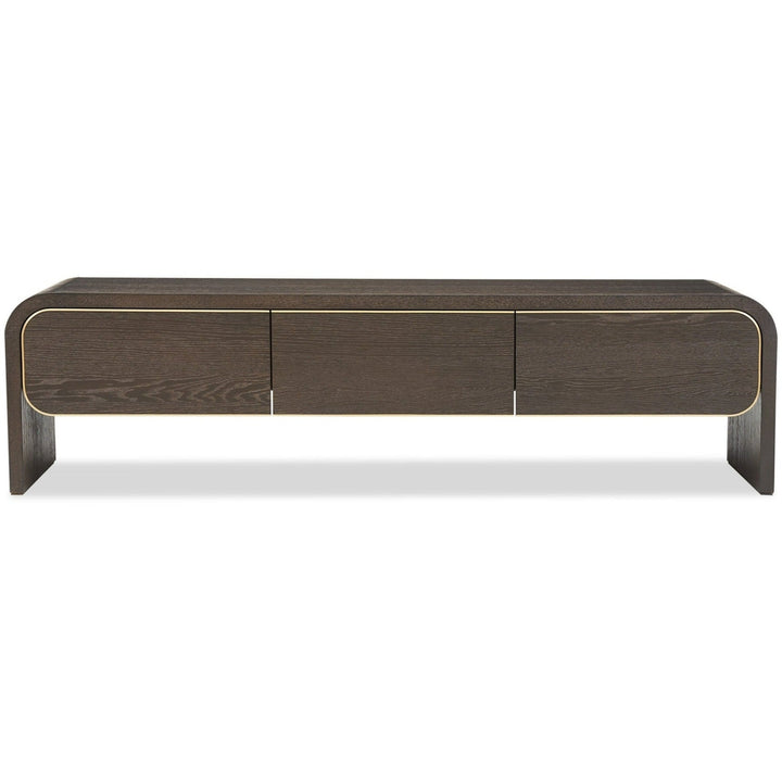 Walter Media Sideboard - Dark Grey Oak & Brass LiangAndEimil 1