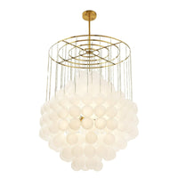 Liang & Eimil Moon Chandelier in Antique Brushed Brass with Frosted Glass