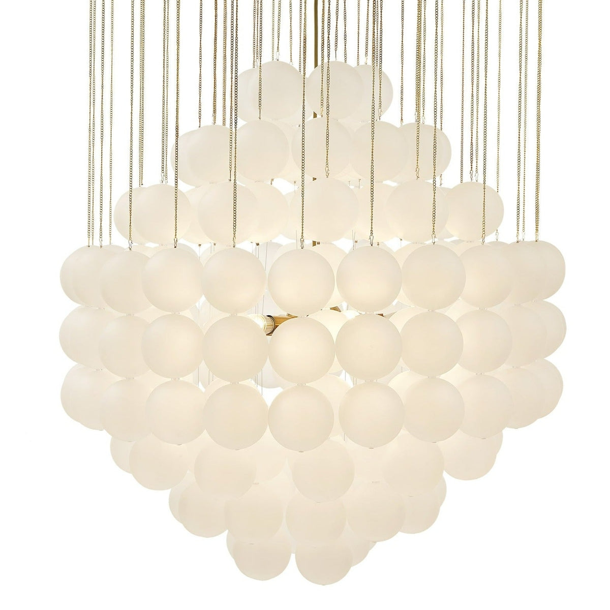 Liang & Eimil Moon Chandelier in Antique Brushed Brass with Frosted Glass