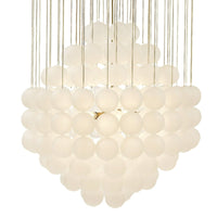 Liang & Eimil Moon Chandelier in Antique Brushed Brass with Frosted Glass