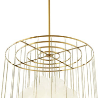 Liang & Eimil Moon Chandelier in Antique Brushed Brass with Frosted Glass