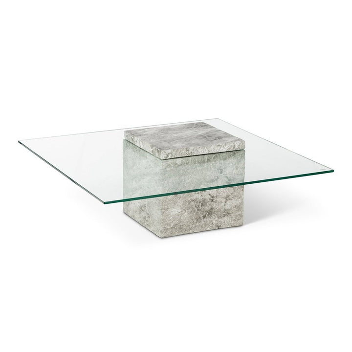 Rock Square Coffee Table - Faux Marble Concrete Grey LiangAndEimil 6