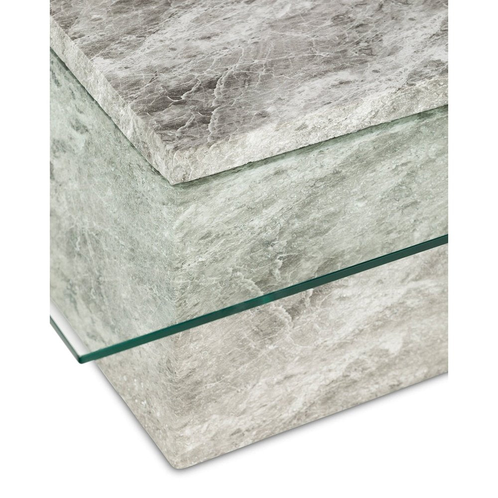 Rock Square Coffee Table - Faux Marble Concrete Grey LiangAndEimil 5