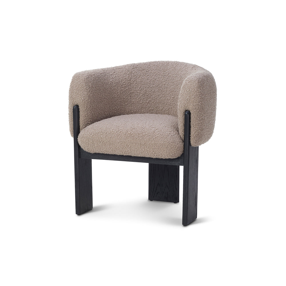 Liang & Eimil Lucca Dining Chair - Beverly Boucle Espresso Grey & Matt Black Oak Beverly Boucle Espresso Grey