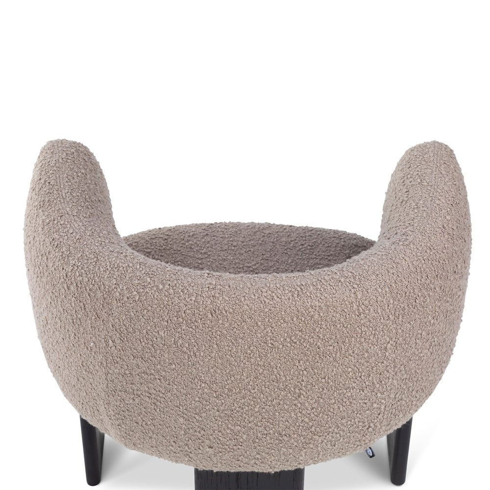 Liang & Eimil Lucca Dining Chair - Beverly Boucle Espresso Grey & Matt Black Oak Beverly Boucle Espresso Grey