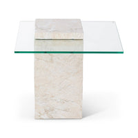 Liang & Eimil Rock Side Table in Faux Marble Concrete Beige