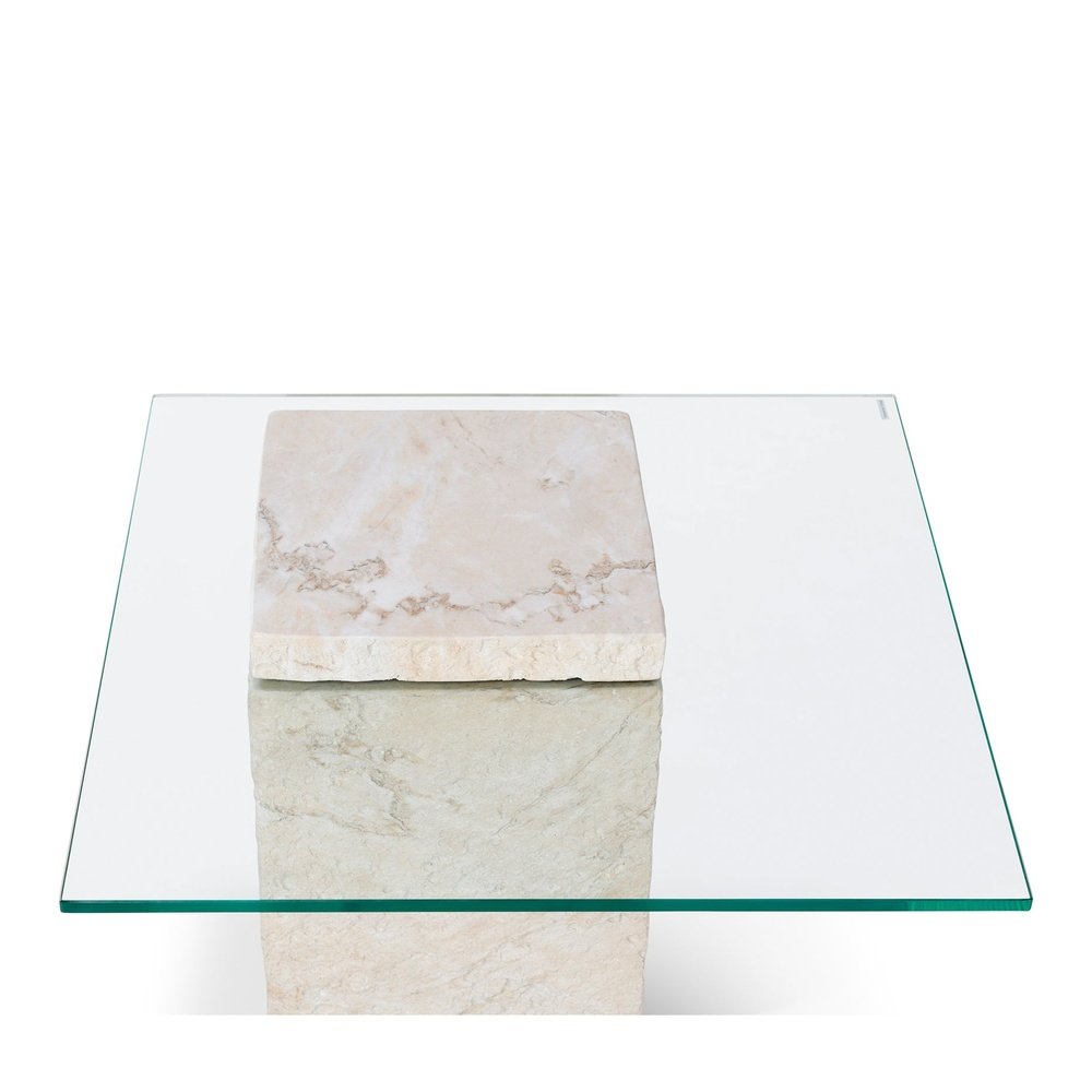 Liang & Eimil Rock Side Table in Faux Marble Concrete Beige