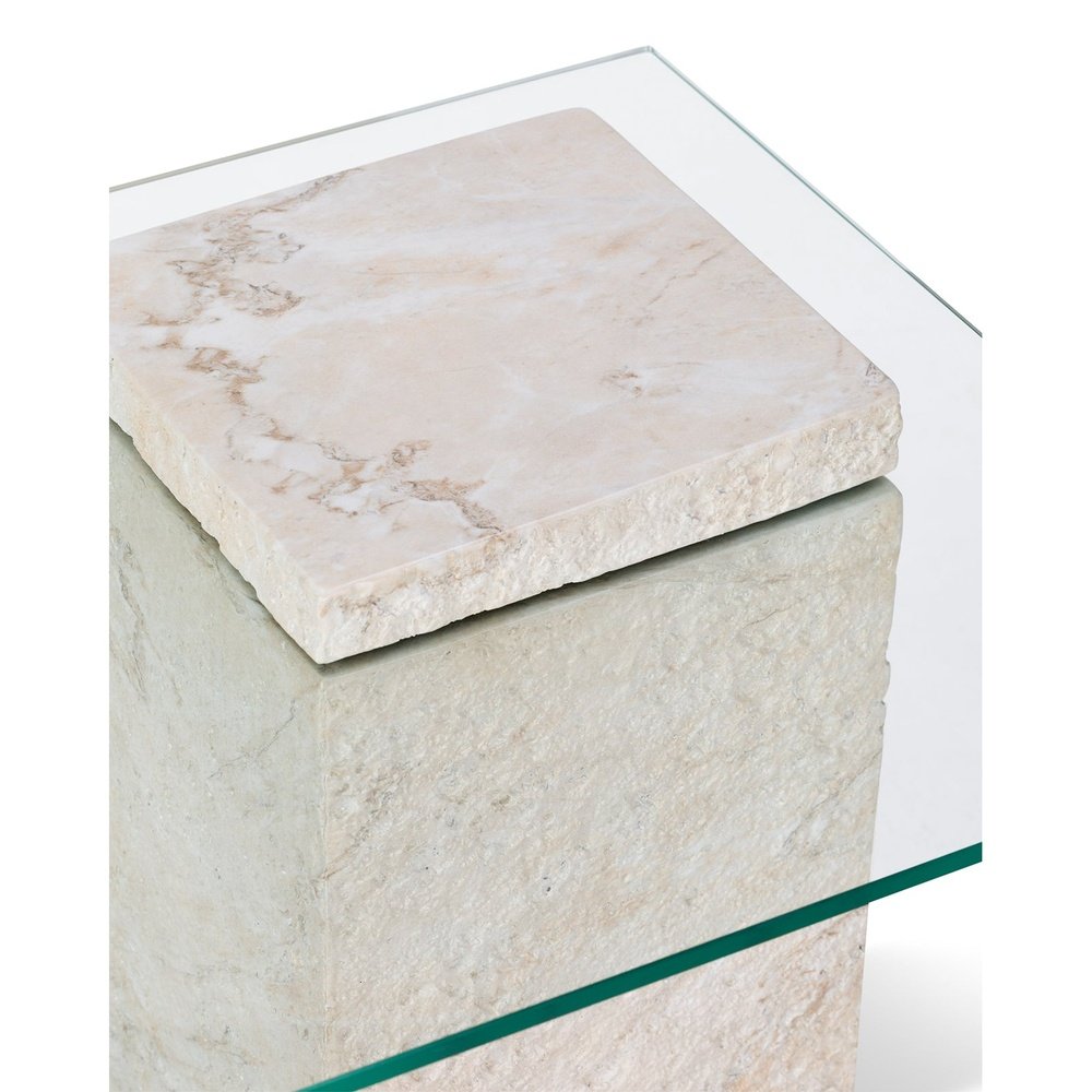 Liang & Eimil Rock Side Table in Faux Marble Concrete Beige