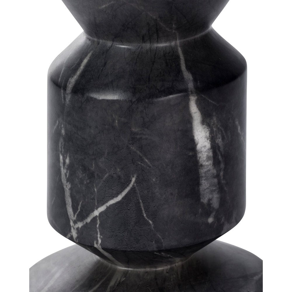 Argos Round Side Table - Faux Marble Concrete Black Marquina LiangAndEimil 2