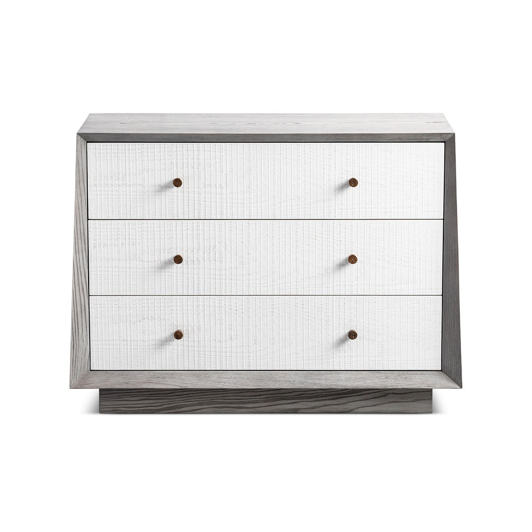 Otilia Chest Of Drawer - Silver Grey & Off White Crown Cut LiangAndEimil 1