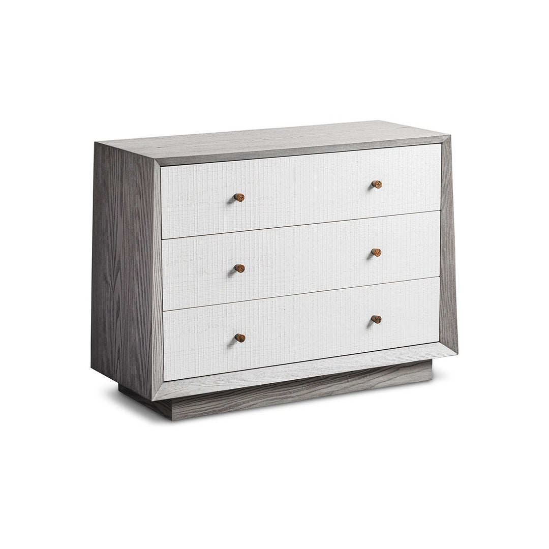 Otilia Chest Of Drawer - Silver Grey & Off White Crown Cut LiangAndEimil 3