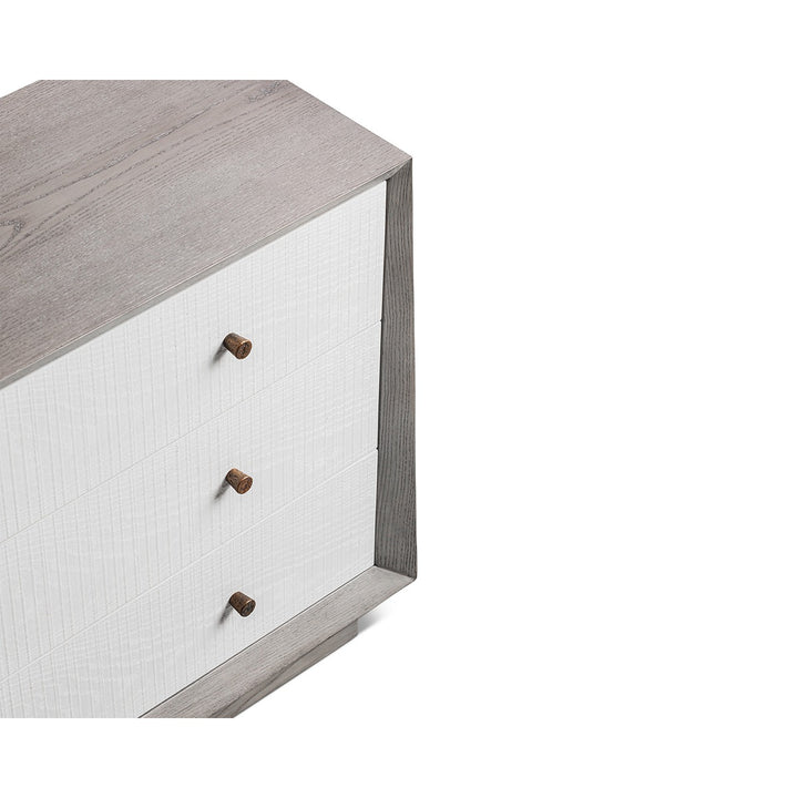 Otilia Chest Of Drawer - Silver Grey & Off White Crown Cut LiangAndEimil 4