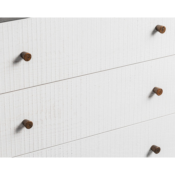 Otilia Chest Of Drawer - Silver Grey & Off White Crown Cut LiangAndEimil 6