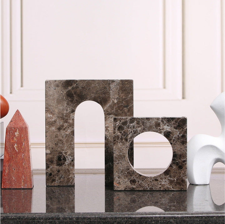 LiangAndEimil Nafello Marble Small Sculpture - Coffee