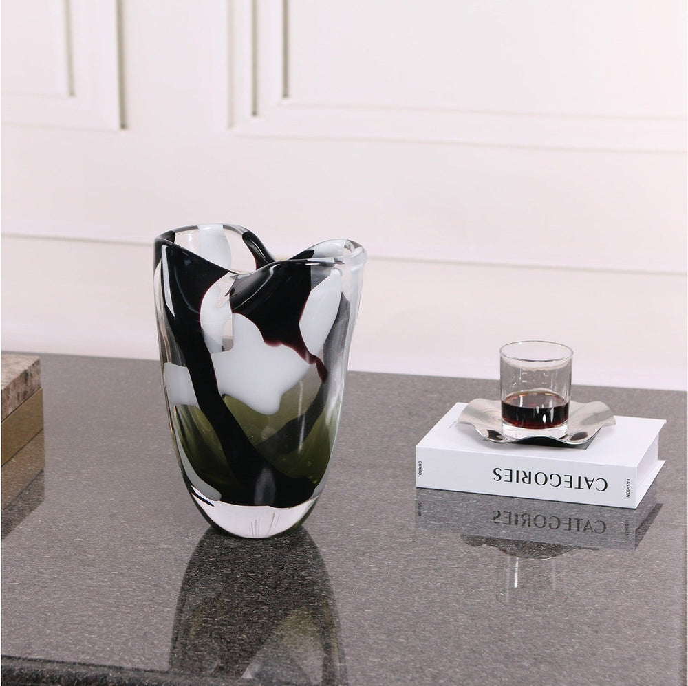 Natasha Glass Vase - Black & Grey LiangAndEimil 2