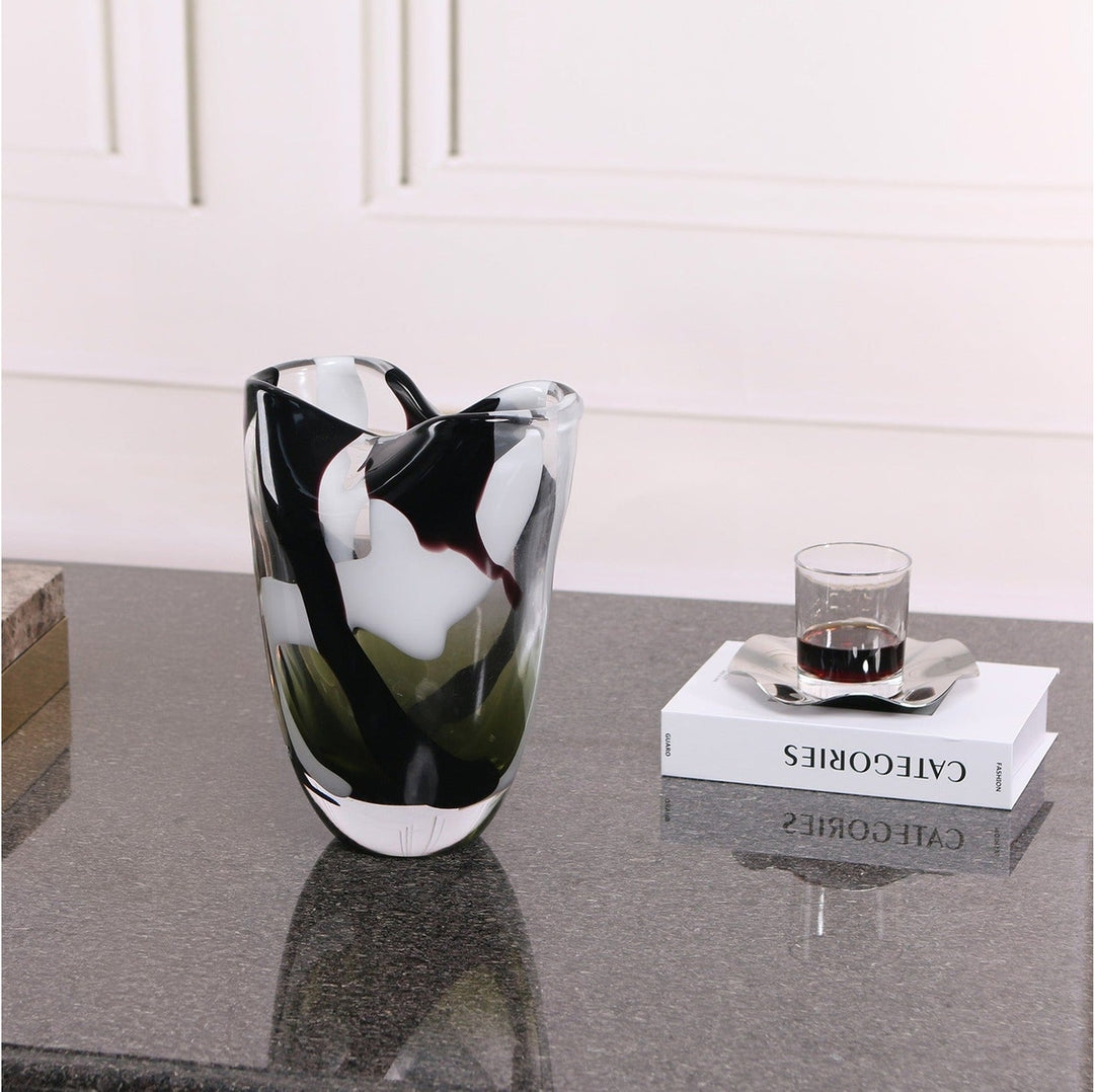 Natasha Glass Vase - Black & Grey LiangAndEimil 2