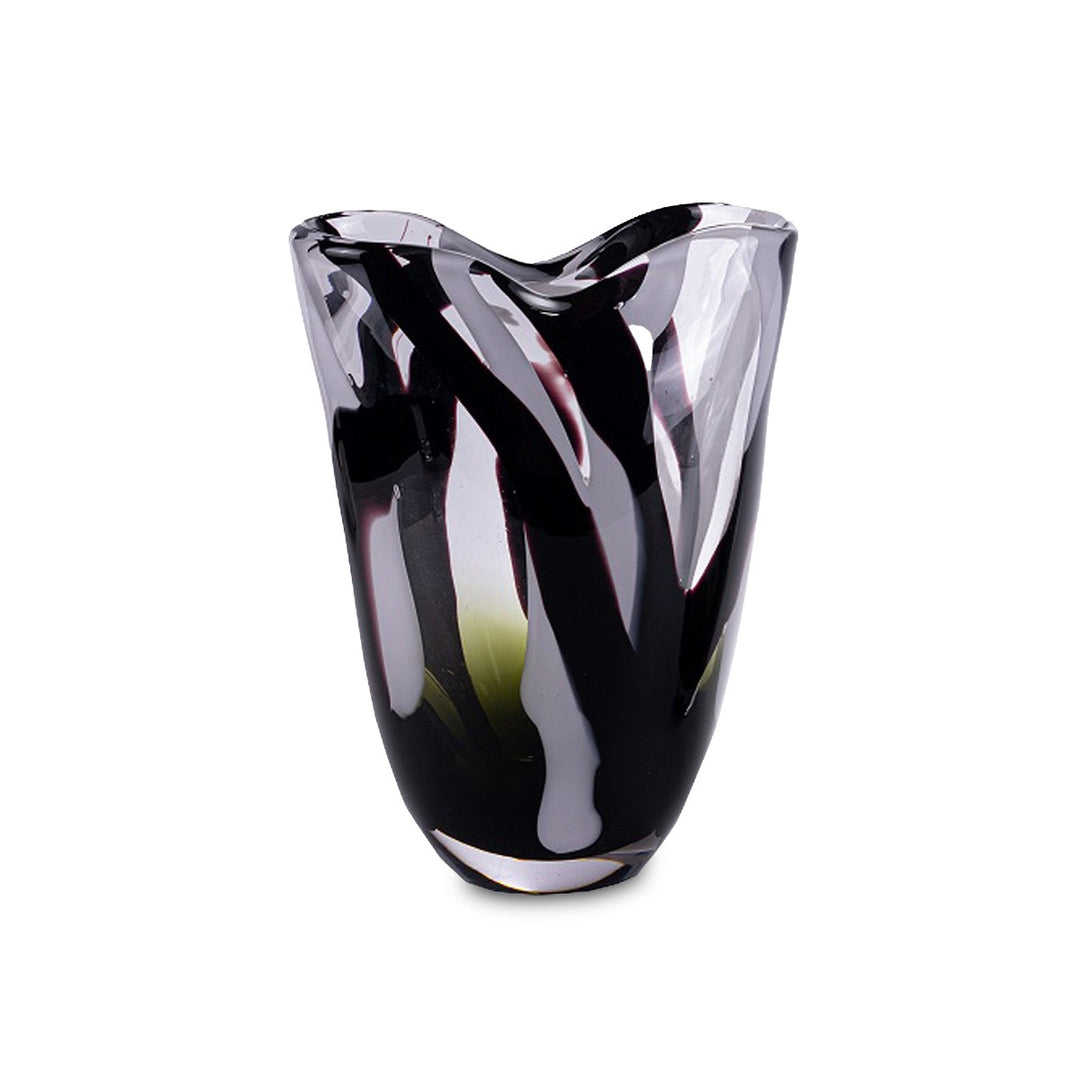 Natasha Glass Vase - Black & Grey LiangAndEimil 1