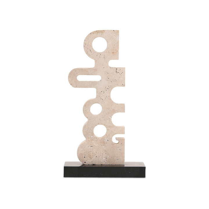 Sculpted Serenity Marble Sculpture - Beige & Black LiangAndEimil 1