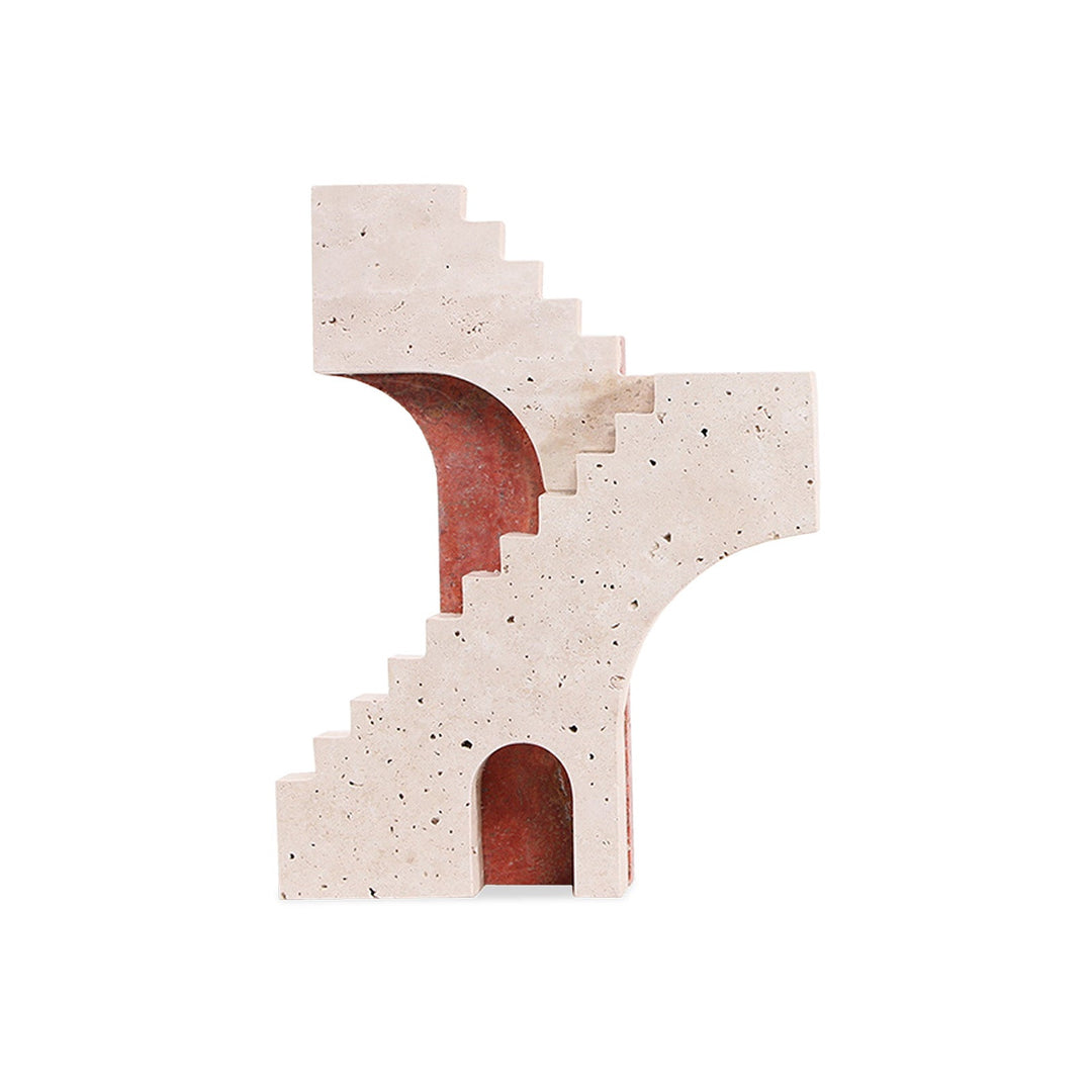 Arched Legacy Marble Sculpture - Beige & Red LiangAndEimil 1