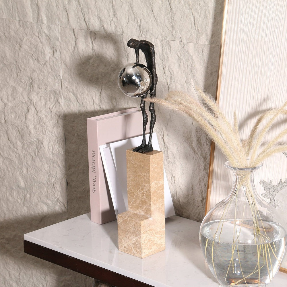 LiangAndEimil Contemplation Sculpture - Dark Bronze & Light Brown