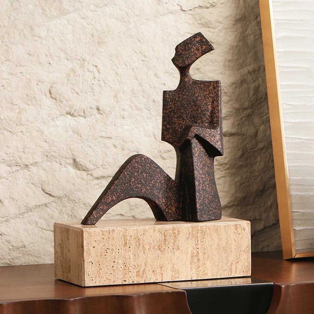 Cassia Sculpture - Speckled Black Bronze Effect