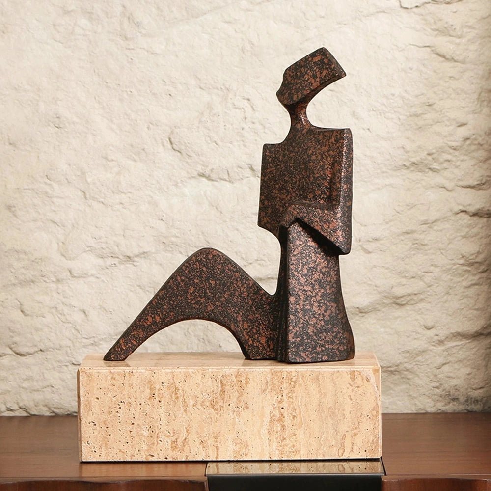 Cassia Sculpture - Speckled Black Bronze Effect