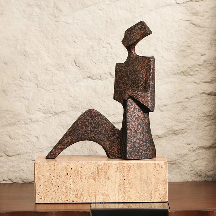 Cassia Sculpture - Speckled Black Bronze Effect