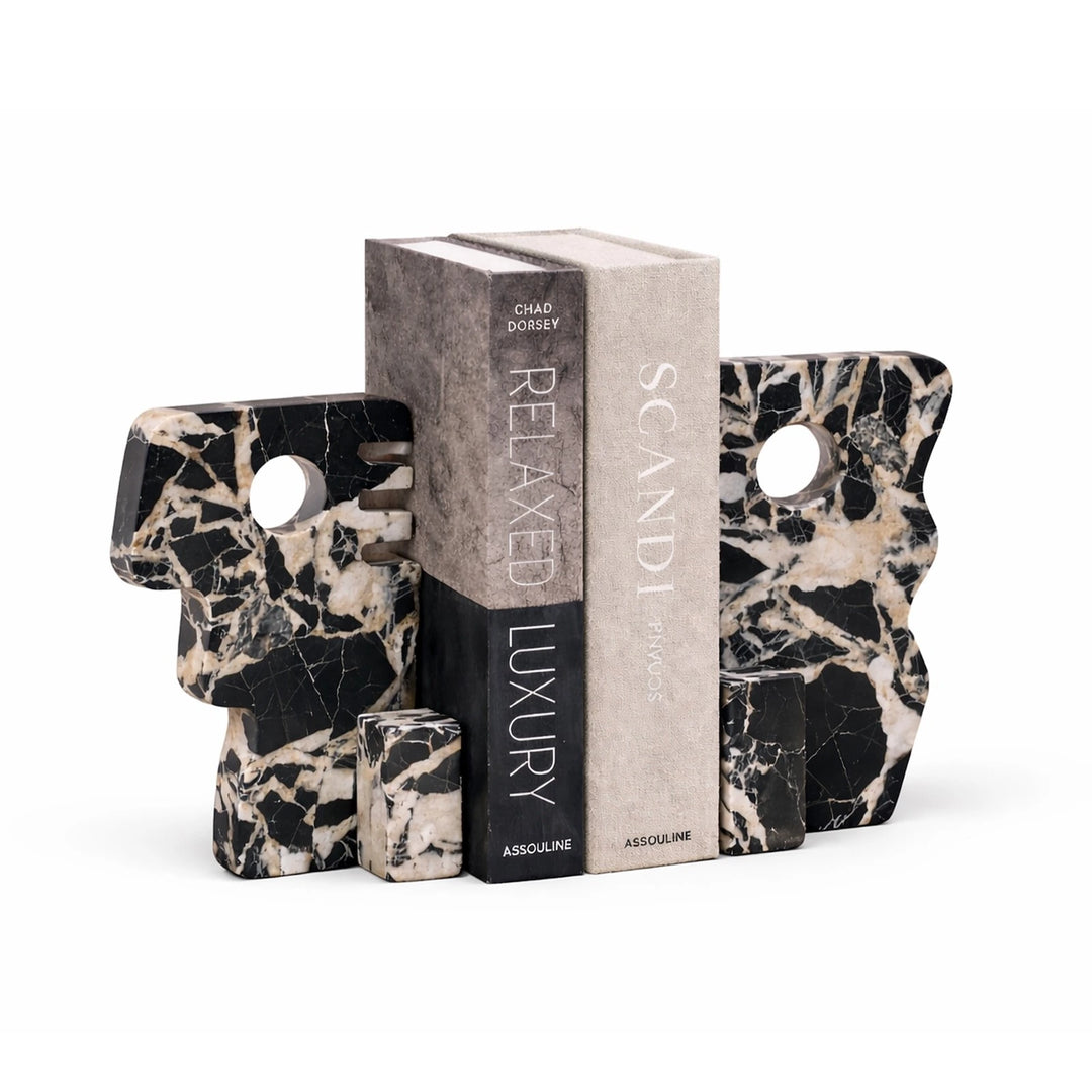 Cortex Bookends - Black Marble