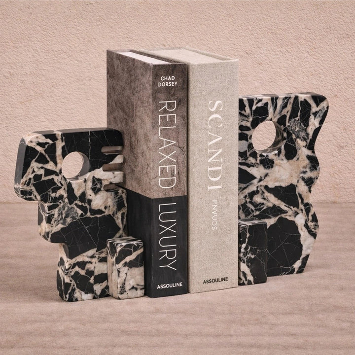Cortex Bookends - Black Marble