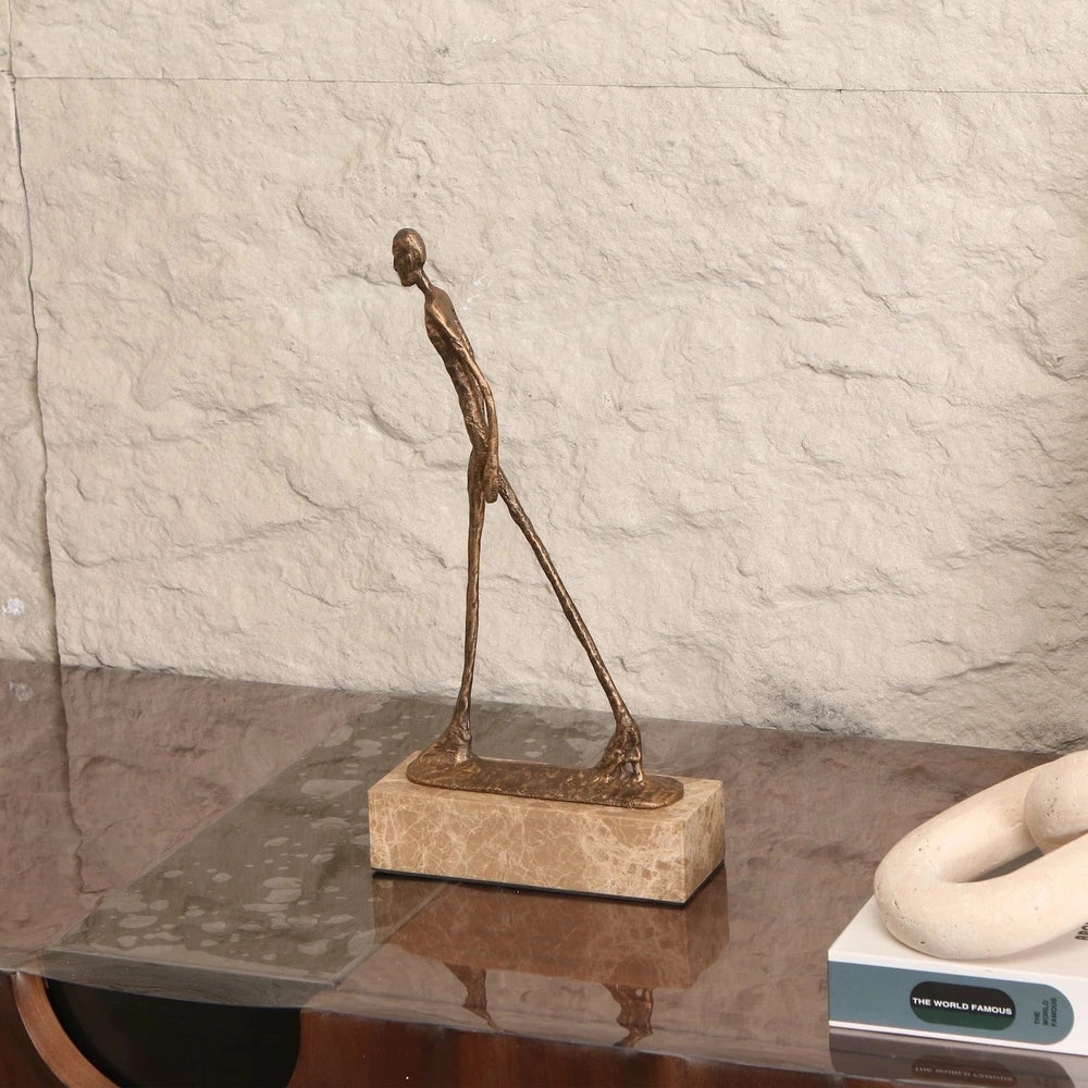 Stride Sculpture - Gold Bronze