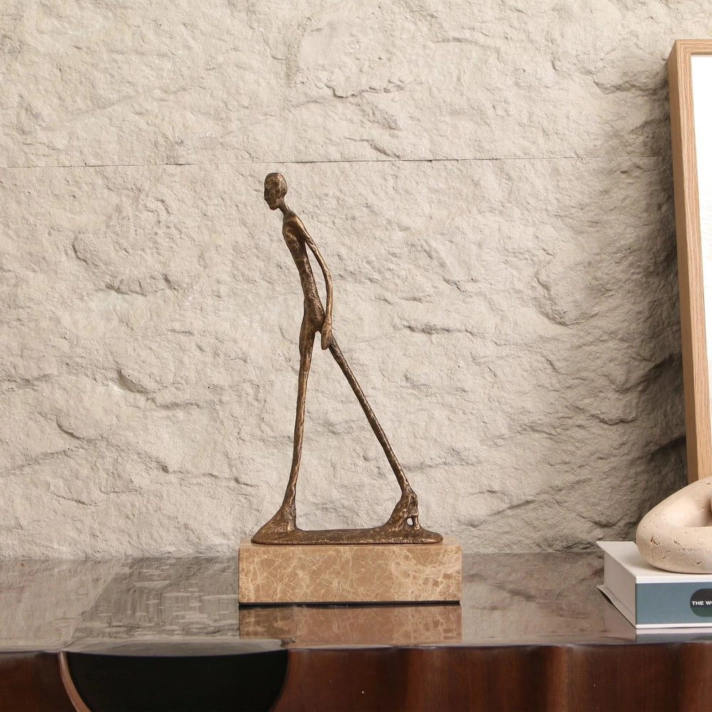 Stride Sculpture - Gold Bronze