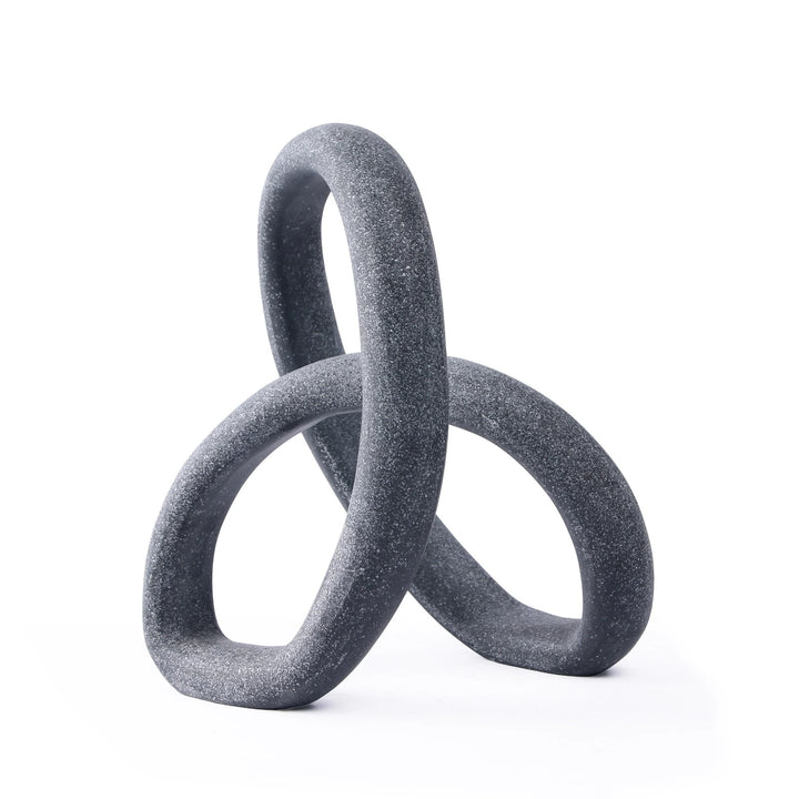 Loop Sculpture - Matte Black Marble Effect