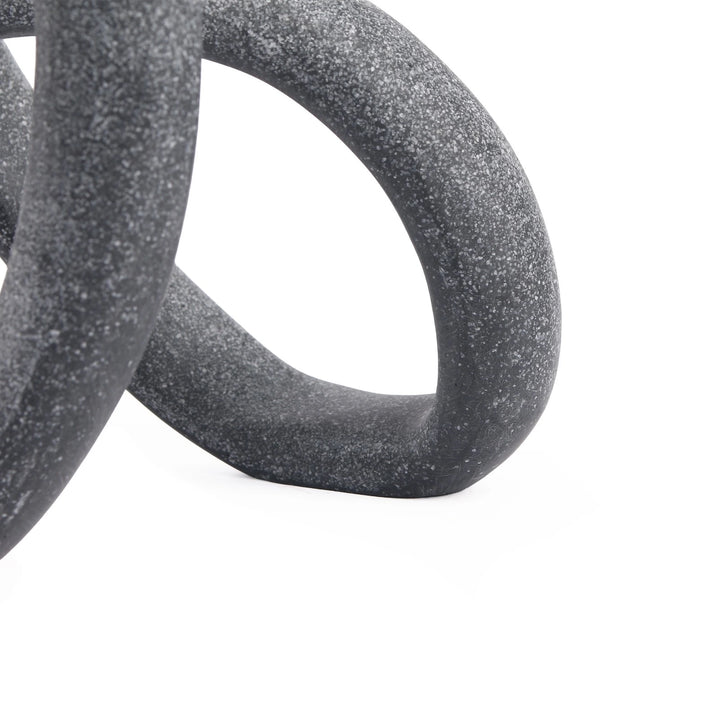 Loop Sculpture - Matte Black Marble Effect