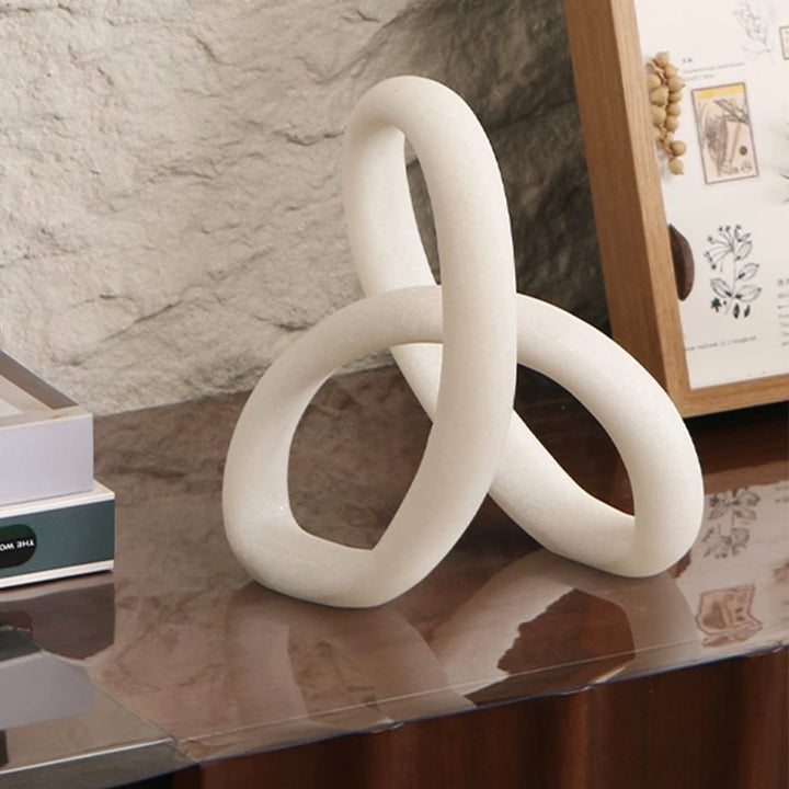 Loop Sculpture - White Marble Effect