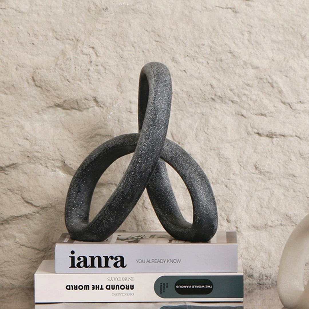 Loop Sculpture - White Marble Effect
