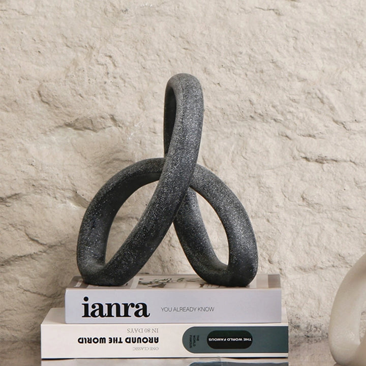 Loop Sculpture - White Marble Effect
