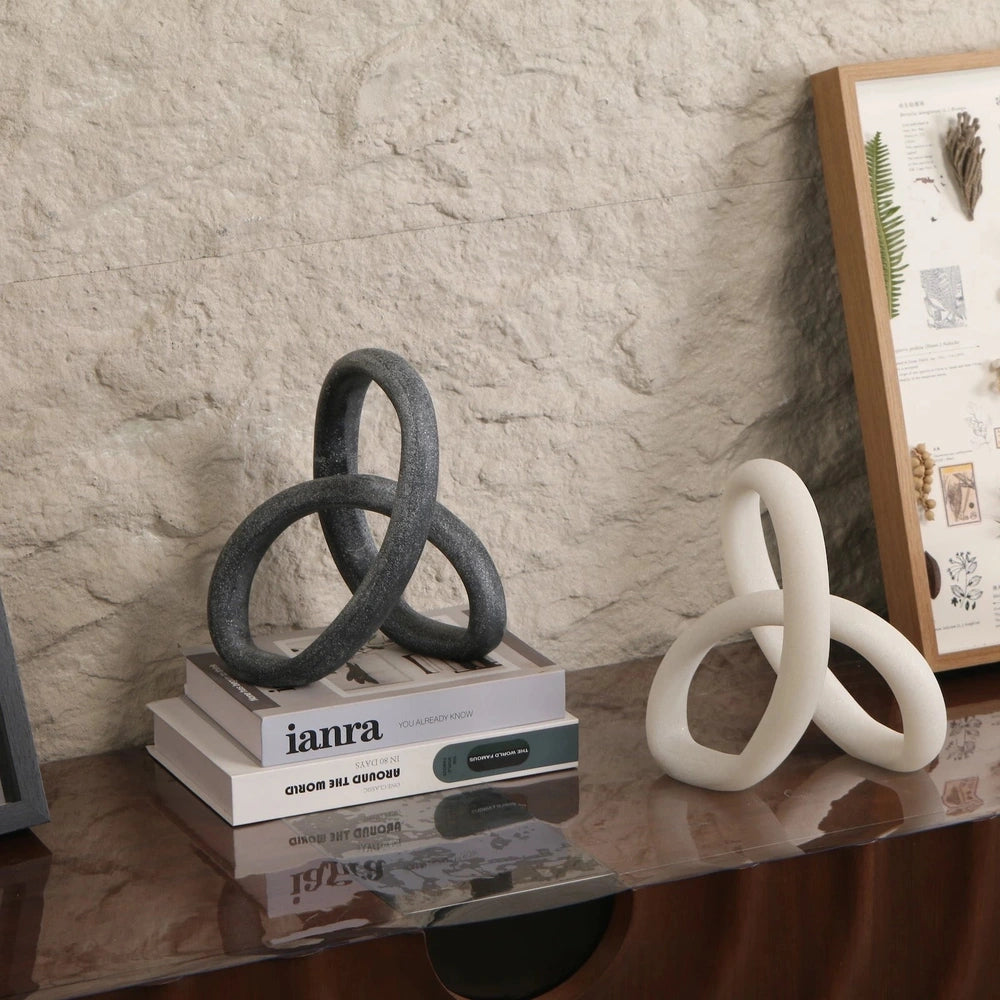Loop Sculpture - White Marble Effect