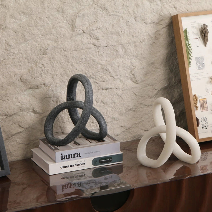 Loop Sculpture - White Marble Effect