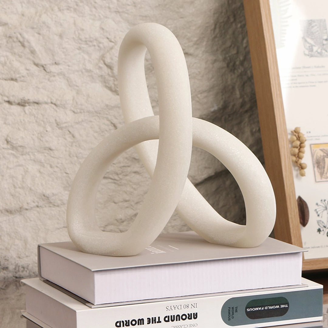 Loop Sculpture - White Marble Effect
